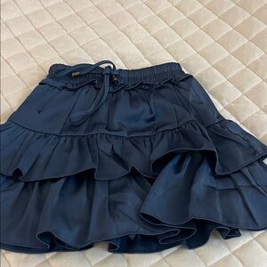 Chic Navy Ruffled Mini Skirt
